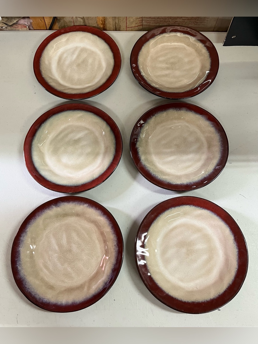 Cabela’s First Light Red-Rimmed 6-Saucers Discontinued Pattern